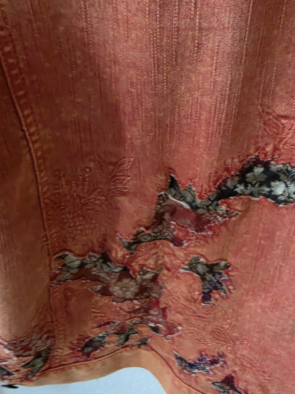 Chico's Burnt Orange Embroidered Denim Jacket - Picture 3 of 7